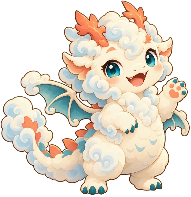 楓之奇幻吉祥物雲朵小龍